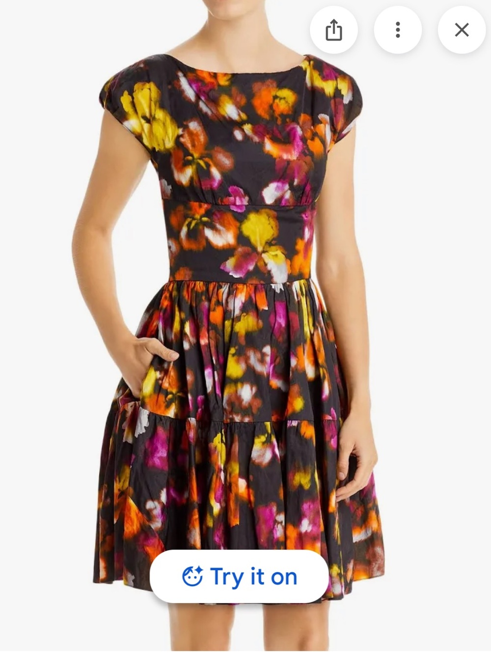 Jason Wu Collection Printed Memo Dress in Black Multicolor size 10 NWT